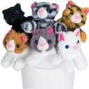 PASSIONFRUIT Plush Stuffed Toy Cat Set  Set of 6 Stuffed Toys for Kids  6 Inches Long  Bright & Vibrant Colors  Soft Toy Set for Boys & Girls