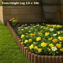 Wood Garden Edging for Landscaping  Decorative Round Log Border for Flower Beds, Pathways, and Lawn Edging, Natural Solid Pine with Durable Twine Connection (5.9" H x 35" L, 2 Pack)