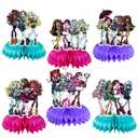 6Pcs Party supplies set Honeycomb Centerpieces Double Sided Table Topper for birthday party decoration monster high