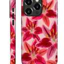 Compatible with iPhone 16 Pro Case - Dual-Layer Protection, Hard Shell with Silicone Interior,Slim Scratch Resistant Shockproof for Woman Men - Cute Colourful Flowers Lily