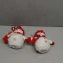 2 Pack Christmas Table Decorations, 10 Inch Lighted Snowmen Figurines, Light Up Snowman Holiday Present, Battery Operated Xmas Gifts Tabletop Ornaments Dinner Party Supplies, Red Brim