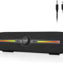 SOULION R90 Bluetooth Computer Speakers for Desktop, USB Powered 3.5mm AUX PC Speakers with LED Dynamic Light, Portable Soundbar Speaker with Rotary Volume Control for Laptop Monitor (Black)
