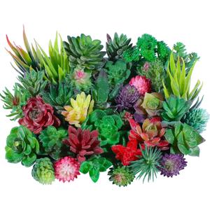 WILLBOND 38 Pcs Christmas Mini Artificial Succulents Small Fake Succulent Plants Faux Assorted Unpotted Realistic Plastic Flowers Picks Stem for DIY Crafting Greenery Garden Home Decor(Flocked) (Vivid Green, Flocked Purple, Pink)