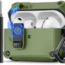 Compatible with AirPods Pro 3 Case,Magnetic Automatic Lock with Cleaning Kit,Compatible with Magsafe Cover-Dark Green