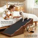 Dog Stairs for Small Dogs 16" H, Foldable 2-in-1 Ottoman Dog Ramp for Couch