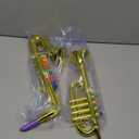 Lewtemi Set of 2 Musical Instruments Include Toy Trumpet and Saxophone Set Plastic Trumpet Educational Toy Home School Music Gift, Color Keys(Gold)