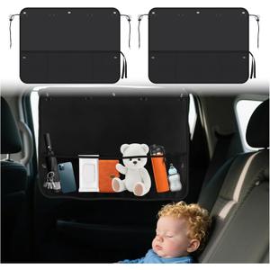 2PCS Rear Car Window Shade for Baby,Foldable Rear Window Shade for Baby in Car with 7PCS Suction Cups,Cars Sun Shades Side Windows with Storage Bag for Blocking Out Sun