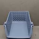 4Pcs Stackable Storage Basket Organizer for Food Snacks Toys Toiletries Plastic Storage Bins Blue