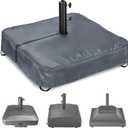 Rileytee Patio Umbrella Base Cover,Outdoor Heavy Duty 600D Waterproof Anti-UV Square Umbrella Stand Base Covers (25"L x 25"W x 7"H-Grey)