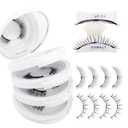 4-Pairs Reusable Magnetic Eyelashes with Applicator: Natural Look, Reusable, No Glue or Liner Needed, Wendy, 079+B01-1