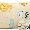 Salt Earth 100% Cotton 210TC Kids Bedsheet, Twin Fitted Sheet, Toddler Bed, 2 Piece Bedding Set- 1 Fitted Sheet and 1 Pillowcase, Themed Toddler Bed Sheets, Cute Sheets for Kids Bed (Summerland)