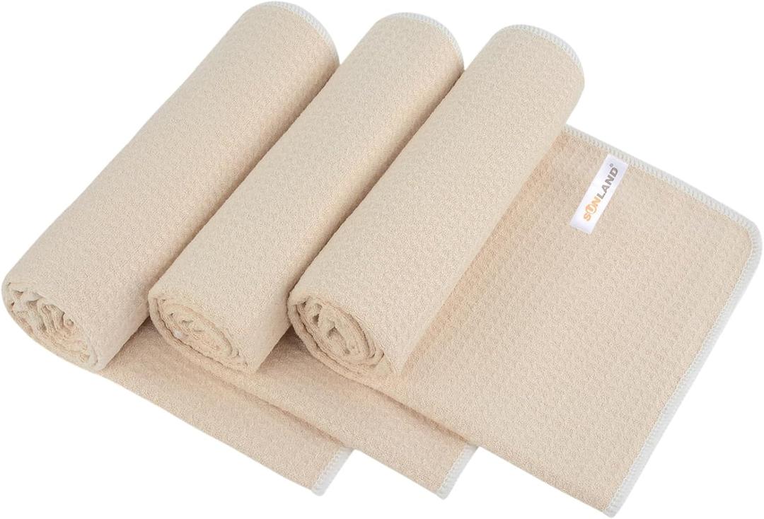 SUNLAND Microfiber Sports Workout Towels Fast Drying Fitness Sweat Towels for Men & Women Lightweight Multi-Purpose Gym Exercise Towel (16x32inch, Cream)