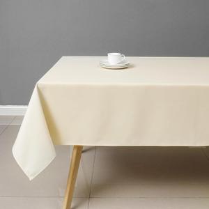 Wewoch Beige Rectangle Tablecloth Wrinkle Resistant Washable Fabric Table Cloth for Dining, Kitchen, Parties, Weddings and Outdoor Use 60 Inch by 84 Inch