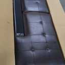 Leather Sectional Sofa, Living Room Furniture with L Shaped Couch, Cup Holders, Storage Ottoman in Brown (Left-hand Facing)