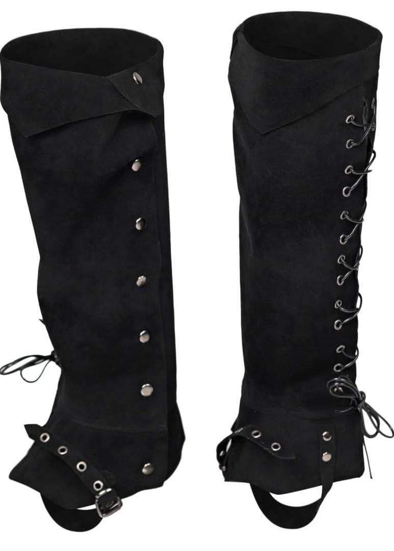 Pirate & Viking Medieval Guard Armor Faux Leather Steampunk Renaissance Boot Covers for Halloween Costumes
