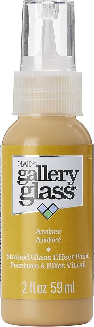 Gallery Glass, Amber Stained Glass 2 fl oz Brilliant Smooth Finish Paint, Perfect for Easy to Apply DIY Arts and Crafts, 19712