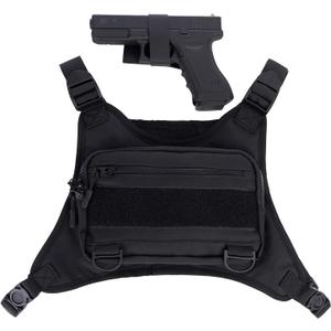 Outdoor Sports Chest Bag for Men,Chest Vest Holster Fits Most Pistols,Lightweight Adjustable EDC Tactical Chest Pack,Running Vest Bag for Workouts,Hiking, Cycling