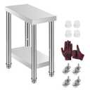 Stainless Steel Work Table 24x12x31 Inch with 4 Wheels Heavy Duty Food Prep Worktable with Adjustable Undershelf for Commercial Kitchen Restaurant, Hotel and Garage