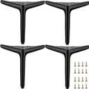 7 inch /18cm Matte Black Metal Furniture Legs Set of 4, Modern Style Furniture Legs, DIY Replacement for TV Stand, Sofa, Chair, Cabinet Cupboard