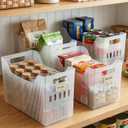 BINO | Plastic Storage Bins, Wide - 2 Pack | THE CANYON COLLECTION | Clear Storage Bins for Organization | Clear Containers for Pantry | Fridge & Freezer Organizer Bin | Cabinet & Pantry Organizers