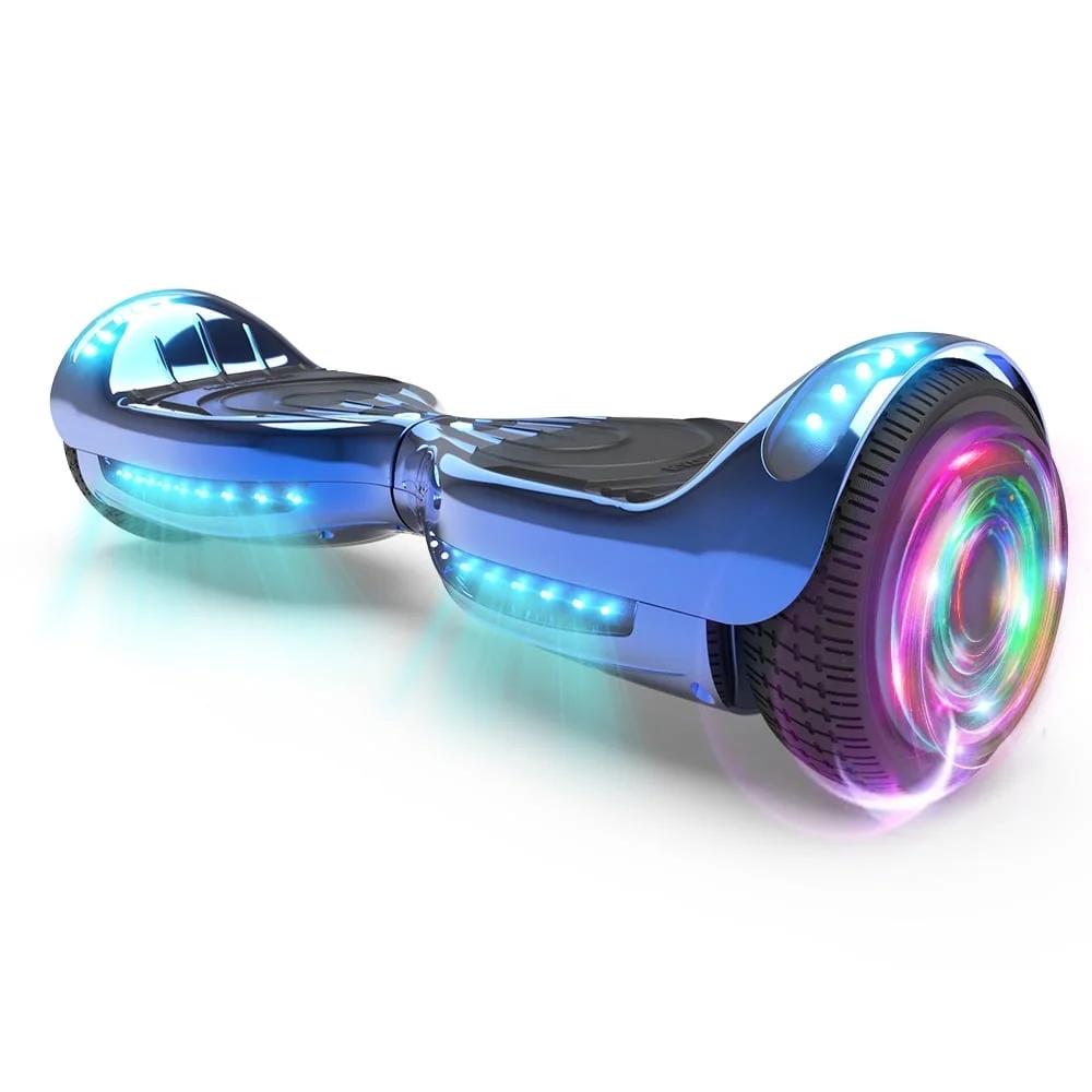 HOVERSTAR
Flash Wheel Hoverboard 6.5" Bluetooth Speaker with LED Light Self Balancing Wheel Electric Scooter - Chrome Blue
