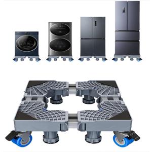 Appliance Trolley with 4 Locking Double Wheel Mini Fridge Racks Adjustable Furniture Portter Mobile Roller Base for Washing Machine, Dryer, Refrigerator, Laundry Base