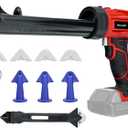 Cordless Caulking Gun for Milwaukee 18V Battery, Electric Caulk Adhesive Gun with 450lm LED Light, 4 Adjustable Speeds, Drip-free Caulk Gun, 10oz/300ml Caulking Tool for Filling, Sealing(No Battery)