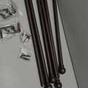 2 Pack Brown Curtain Rods for windows 32 to 48 inch, 5/8 inch Splicing Heavy Duty Metal Curtain Rod Set with Brackets