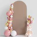Wokceer 6FT Wedding Arch Cover Spandex Fitted Wedding Arch Stand Covers Round Top Nude Brown Chiara Arch Cover for Birthday Party Ceremony Banquet Decoration