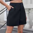 Bettysays Shorts for Women Bermuda Shorts Casual Elastic Waist Wide Leg Shorts with Pockets (XL)