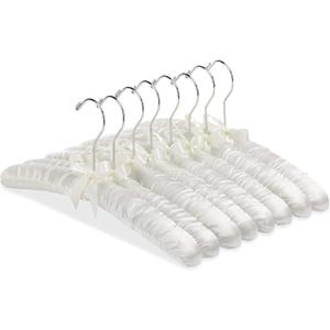 Whitmor 8PK Sat Blouse Hanger, 8 Count, Bone (Ste of 8)