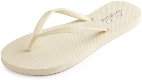 shevalues Slim Flip Flops for Women Beach Rubber Shower Shoes Basic Thong Sandals, EU 39