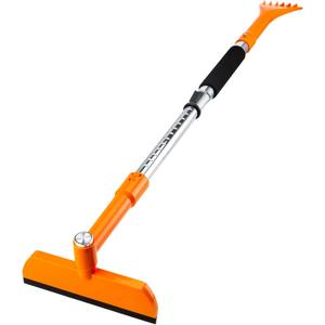 49.2" Snow Brush & Ice Scraper for Car Windshield, Upgraded Extendable Snow Brush with 360 Pivoting Brush Head and Foam Grip for Car Auto Truck SUV (Orange)
