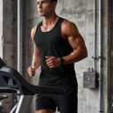 TACVASEN Men's Workout Tank Tops Sleeveless UPF 50+ Summer Sun Shirts Quick Dry for Running Swim Gym Beach (Black, M)
