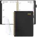 SUNEE 2026 Weekly & Monthly Planner 6.4"x8.5"- 12 Month (January 2026 - December 2026), Vegan Leather Cover, Pocket, Bookmark, Notes, Monthly Tab, Black