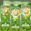 Rechargeable Flower Bubble Guns for Kids W/LED Lights & 10 Refill Solutions, Fun Swing Dance Bubble Maker Machine Blower Blaster Toys,Outdoor Summer Play, Easter, Birthday Party Favors & Gifts Pink