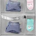 Weekly Kids Clothes Organizer Day of Week School Clothing Storage Monday to Friday Hanging Closet Organizer (Grey)