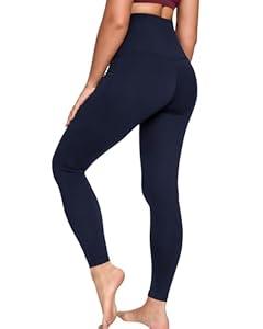 QUEENIEKE Ultra High Waisted Leggings for Women 27" - Compression Tummy Control Yoga Pants Gym Active Tight (True Navy Fleece-Lined, XX-Large)