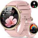 Smart Watch for Women Fitness Tracker: Waterproof Running Digital Mens Watches Make Answer Call Smartwatch for Android Phone iPhone Samsung Compatible Sleep SpO2 Heart Rate Monitor Step Pedometer (Pink)