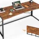 Huuger Folding Desk for Small Spaces, 47.2 Inch Foldable Computer Table, for Home Office, Study, Bedroom, Dorm, Space Saving, Small Writing Work Office Computer Desk, Easy to Fold, Rustic Brown, 18.9"D x 47.2"W