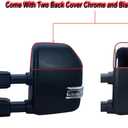 Replacement Driver Left Side Door Towing Mirror Power and Heated with Signal Light and BLIS Textured and Chrome Back Cover For Ford F-150 F-250 F-350 F-450 F-550 Super Duty from 2015 to 2020