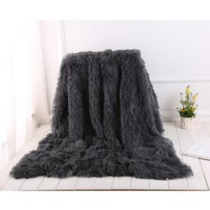 Super Soft Shaggy Faux Fur Blanket Ultra Plush Decorative Throw Blanket for Winter(Black Gray,60"X80")