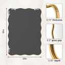 PROHOMEWARE 20 * 28" Gold Wavy Rectangular Vanity Bathroom Mirror for Wall Mounted Bedroom Entryway Living Room Farmhouse