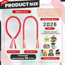 Juexica Kindergarten Graduation Ribbon Leis Class of 2026 Braided Necklace Making Kit with Alphabetic Decorative Cards Preschool Kids Grad Graduation Party Gifts(Red, White)