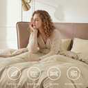 WRENSONGE King Size Comforter Sets, 7 Pieces Beige Soft Bed in a Bag King with Fitted Sheet, Flat Sheet, 2 Pillow Shams, and 2 Pillowcases- Warm Bedding Set for All Season