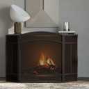 Fire Beauty Fireplace Screen 3 Panel Wrought Iron 48"(L) x 29"(H) Spark Guard Cover(Black)