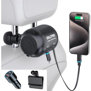 OHLPRO 2 in 1 Backseat Car Charging Station Box, 45W Fast Charge Multi Retractable Car Charger for Uber Chargers for Passengers, for iPhone/Samsung and Tablets - All Cars