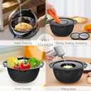 4-1 Colander with Bowl Set - Pasta Strainer - Colander for Kitchen - Strainers and Colanders Rice Strainer Fruit Cleaner Veggie Wash Sink Strainer Kitchen Essentials - Black