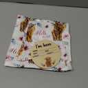 Ylsteed Baby Highland Cow Swaddle Blanket and Headband Set, Newborn Receiving Blanket Swaddle Wrap for Girls and Boys, Swaddling Blankets Neutral for Newborn 32 * 32 in (Highland Cow Pink)