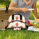 Insulated Lunch Bag for Women - Girls Strawberry Box Reusable Meal Tote with Shoulder Strap, Cute Food Cooler Containers for School Work Picnic Camp Travel Adults Children Kids